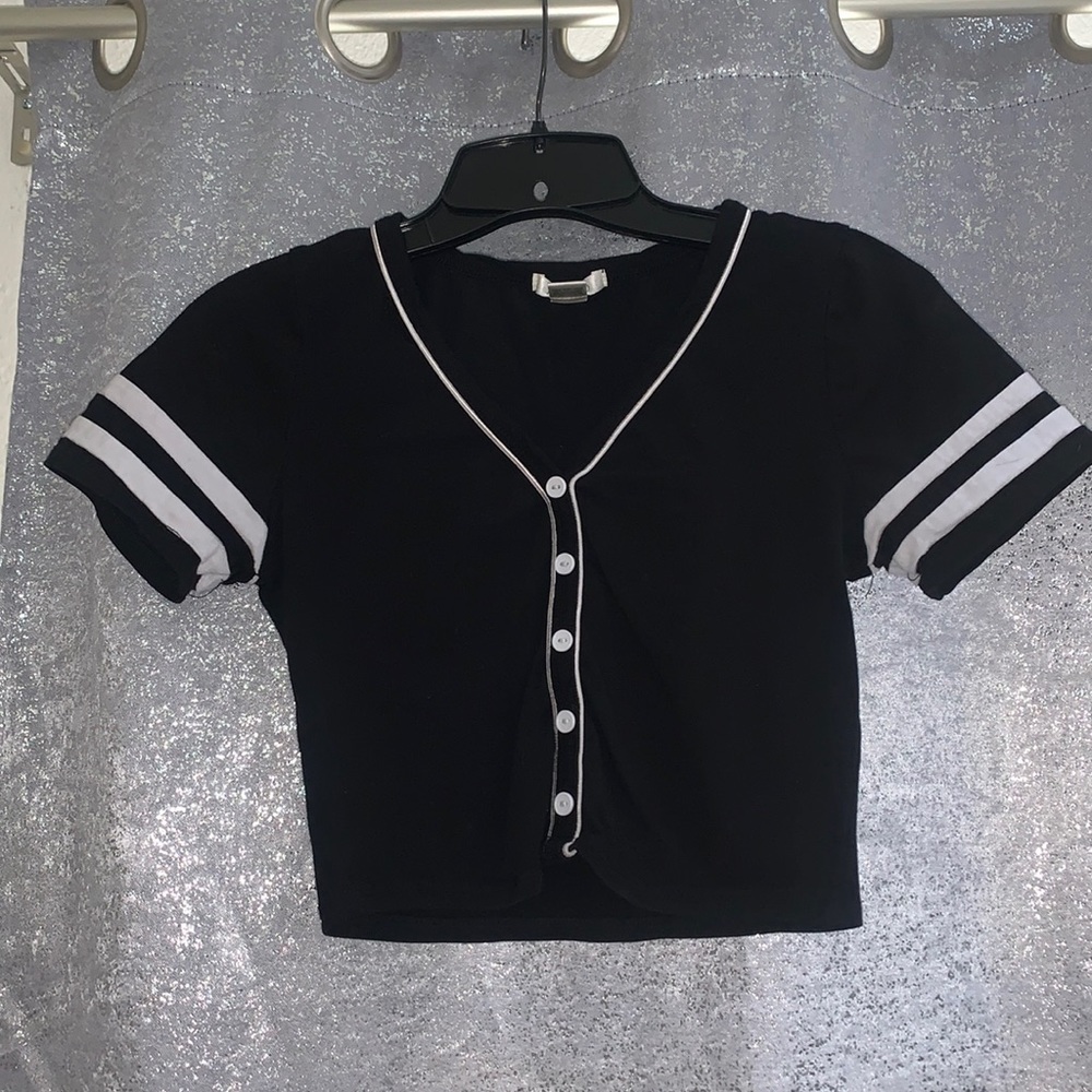Baseball tee style crop top
